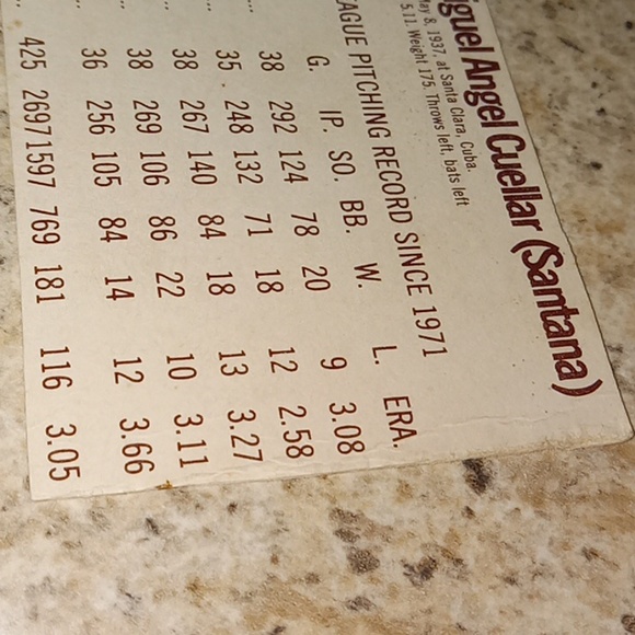 1970s Mike Cuellar Card - Picture 3 of 4